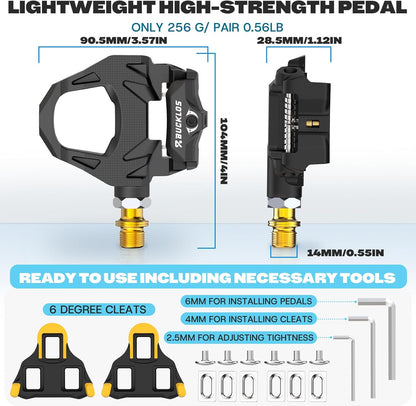 Road Bike Pedals Compatible with Shimano SPD-SL Cleats - Bicycle Clipless Titanium Sealed Bearing