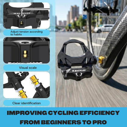 Road Bike Pedals Compatible with Shimano SPD-SL Cleats - Bicycle Clipless Titanium Sealed Bearing