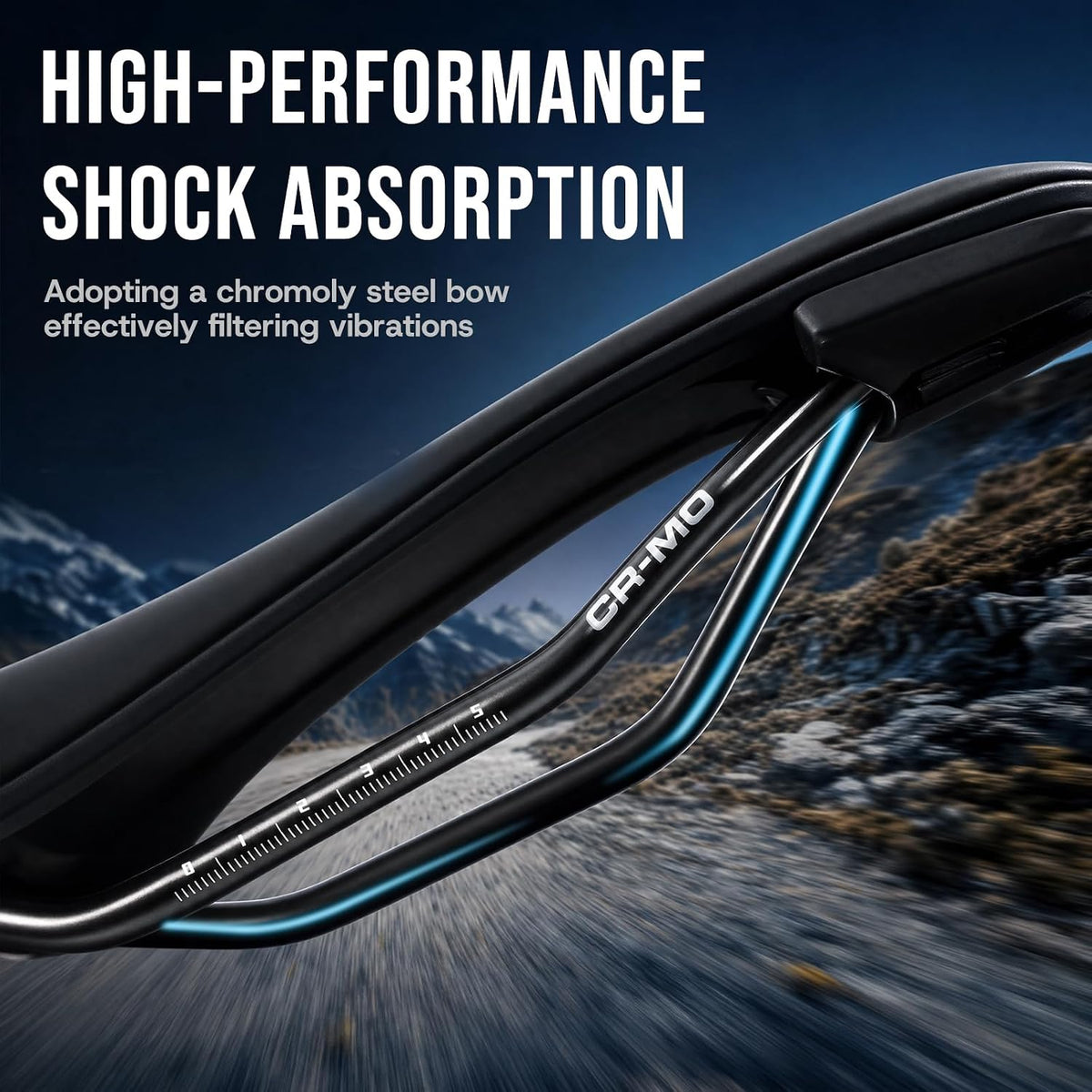 Comfortable Vacuum Leather Bike Saddle with Cr-Mo Rail for Mountain
